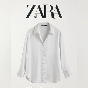 Zara Women's White Satin Shirt